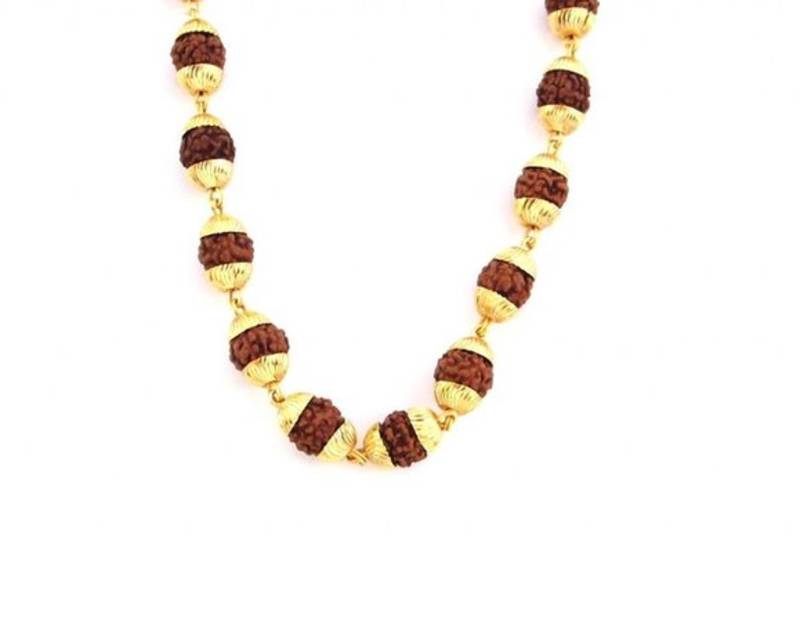 The jewelbox gold plated rudraksh mala chain
