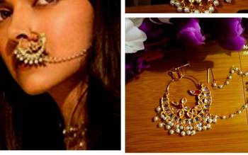 Mastani Peacock Pearl Gold Platted Spring Nath 1