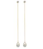 Fancy New Design A D Stone Antique One Long Chain Earring
