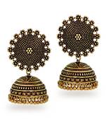 Oxidised Gold Plating Handmade Jhumka Earrings
