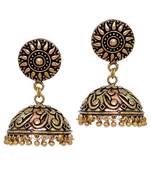 Indian Bollywood Oxidized Gold Plated Jhumka