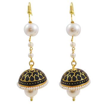 Trendy Meenakari Pearl String Tokri Jhumki 1