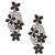 Floral Black Kundan Gold Plated Dangling Delicate Earring for Women