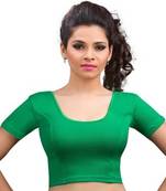 Green Cotton Lycra Strechable Stitched Blouse