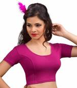 Magenta Cotton Lycra Strechable Stitched Blouse