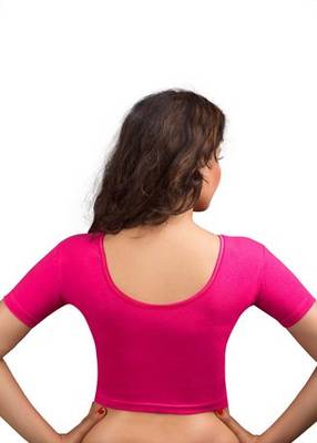 Pink Cotton Lycra Strechable Stitched Blouse 2