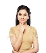 Golden Cotton Lycra Strechable Stitched Blouse