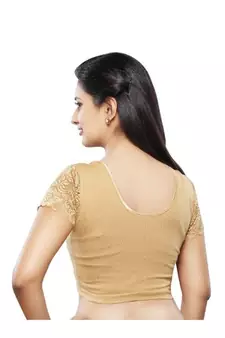Golden Cotton Lycra Strechable Stitched Blouse