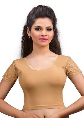 Dark Golden Cotton Lycra Strechable Stitched Blouse 1