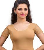 Dark Golden Cotton Lycra Strechable Stitched Blouse