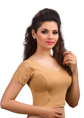 Dark Golden Cotton Lycra Strechable Stitched Blouse 2