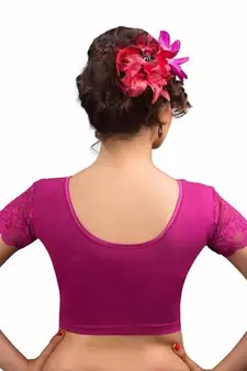 Magenta Cotton Lycra Strechable Stitched Blouse