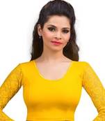 Yellow Cotton Readymade Strechable Stitched Blouse