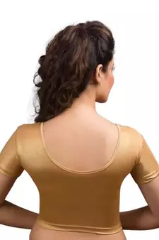 Copper Shimmer Strechable Stitched Blouse