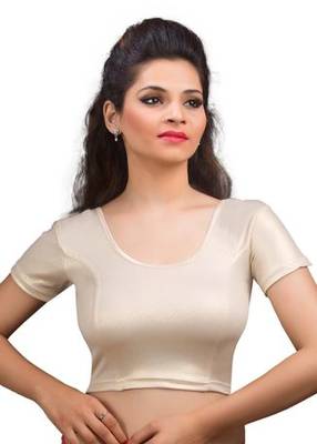 Light Golden Shimmer Strechable Stitched Blouse 1