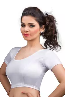 Silver Shimmer Strechable Stitched Blouse