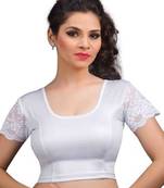 Silver Shimmer Strechable Stitched Blouse