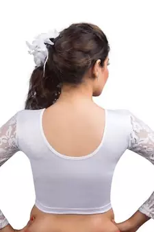 Silver Shimmer Strechable Stitched Blouse