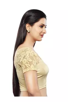 Golden Shimmer Strechable Stitched Blouse