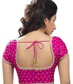 Pink Moti Work Stitched Dupion Silk Readymade Blouses