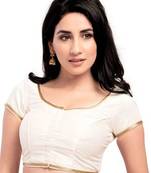 Offwhite No Embroidery Stitched Brocade Readymade Blouses