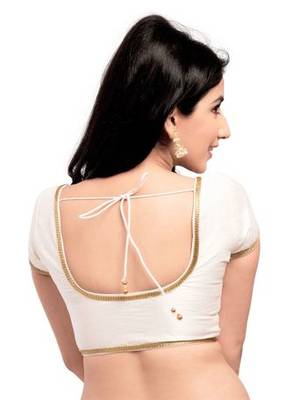 Offwhite No Embroidery Stitched Brocade Readymade Blouses 2
