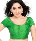 Parrot Green No Embroidery Stitched Brocade Readymade Blouses