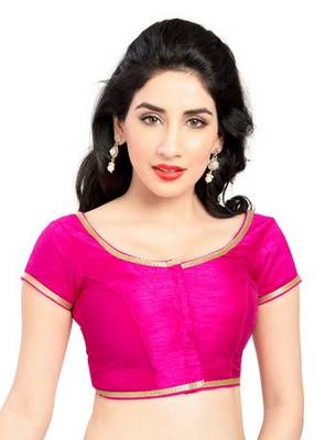 Pink No Embroidery Stitched Brocade Readymade Blouses 1