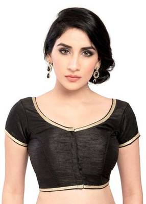 Black No Embroidery Stitched Brocade Readymade Blouses 1