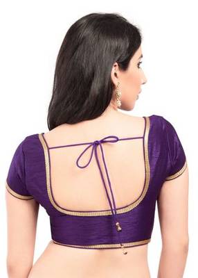 Brinjal No Embroidery Stitched Brocade Readymade Blouses 2