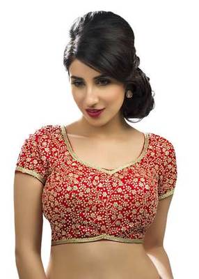 Red No Embroidery Stitched Embroidered Readymade Blouses 1