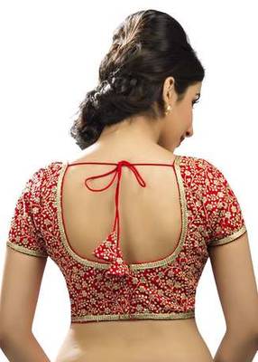 Red No Embroidery Stitched Embroidered Readymade Blouses 2