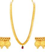 Youthful Laxmi Temple Coin Gold Plated Necklace Set For Women
