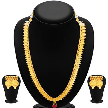 Youthful Laxmi Temple Coin Gold Plated Necklace Set For Women 2