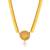 Modish Laxmi Temple Coin Gold Plated Necklace Set For Women