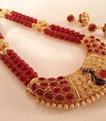 Pink beaded agate necklace sets