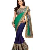 multicolor embroidered georgette saree with work Blouse