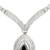 Happiness Collection Black Colour Studded Silver Necklace Set For Women