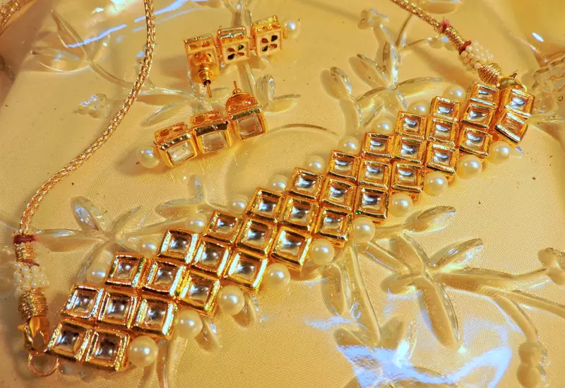 Jaipuri Pearl Kundan Choker