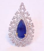 Gold Cubic Zirconia SAPPHIRE rings