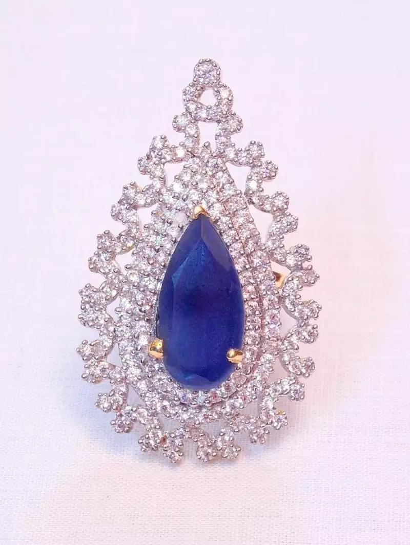 Gold Cubic Zirconia SAPPHIRE rings
