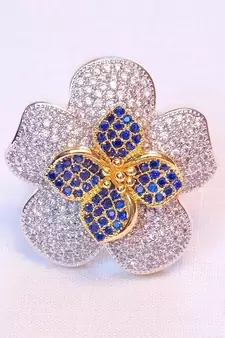 FINE CZ SAPPHIRE STUDED RING