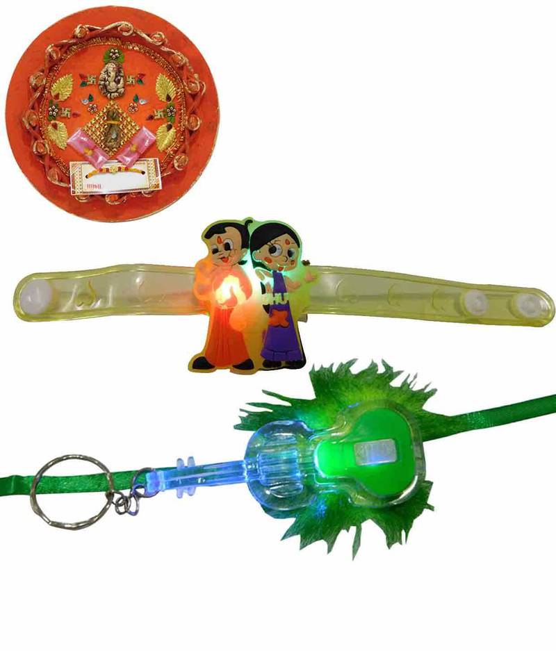 Led pretty kids rakhi set of two with thali - Retailobiz.com - 1170026