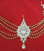 Hair Accessory Gold Crystal Back Tika Tikka Matha Patti