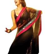 Party ware fancy latest bollywood deepika padukone yjhd black saree