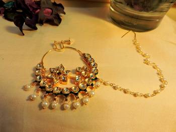 Elegant Kundan Spring Nosering 1