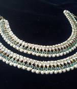 Green colour Pearl Anklets