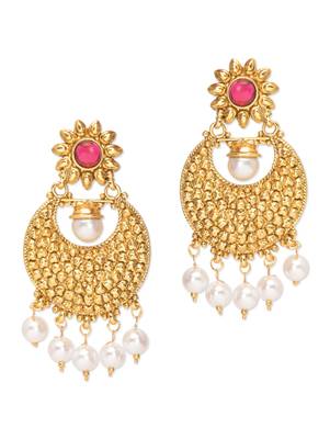 Royal Bling Imprenable Pink Pearl Drop Earrings For Women 1