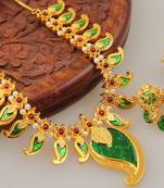 Mesmerising Handmade Green Mango Necklace Set