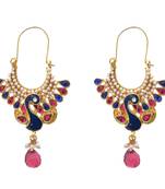 Peacock Posy Royal Fuschsia Pearly Earrings